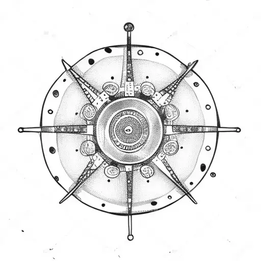 Anchor Wheel With Stars And Lace