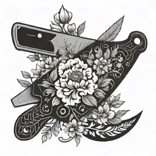 Chef Knife With Marigold Bouquet Wrapped