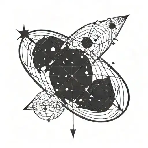 Pisces Constellation Minimalistic Tattoo Design Featuring