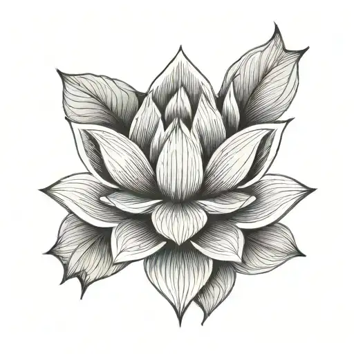 Lotus That Is Intertwined With Mountain Peaks Forming