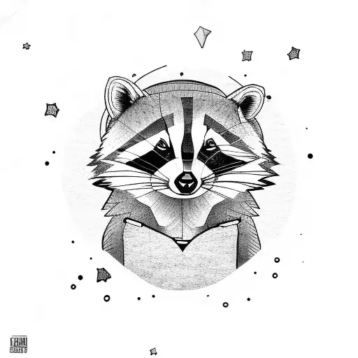 Raccoon Standing On Moon