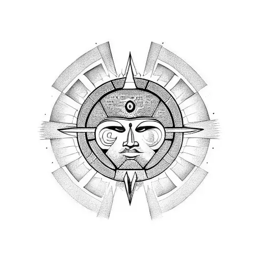 Simple Diamond Incan Sun God