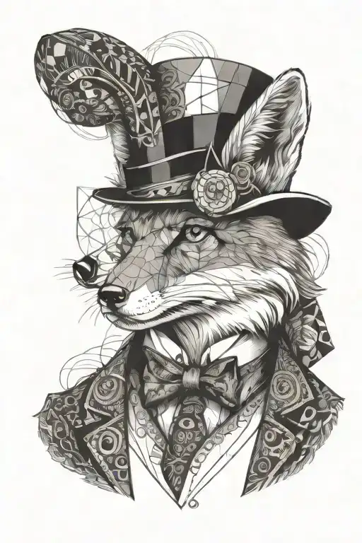 Fox With Top Hat And Monocle