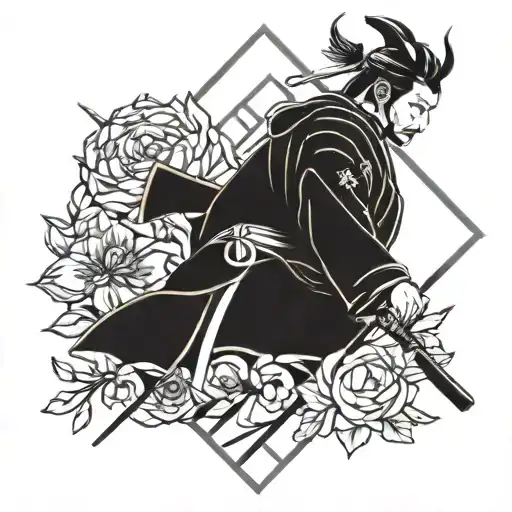 Samurai And Flowers
