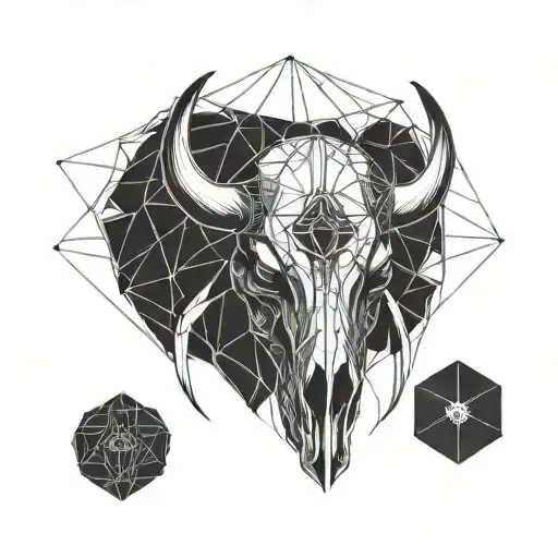 Ladybug And Bison Skull