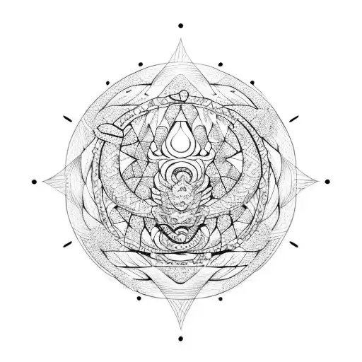 Sacred Geometry Japanese Waves Dragon