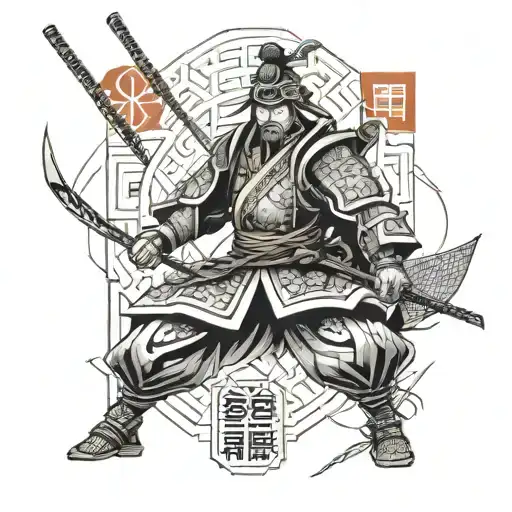 Japanese Kanji Culture And Samurai Warrior