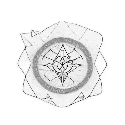 A Minimalist Tattoo Of Nsibidi Symbols Forming A Cloud Shape