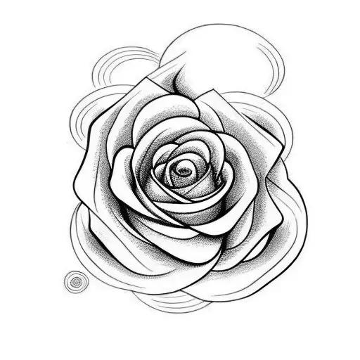 Skull Rose And Hourglass