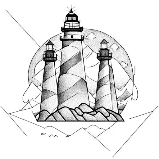 Lighthouse With Mountains On The Back