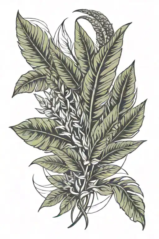 Hawaiian Ginger Bird Of Paradise Noni Fern Plant Intertwined