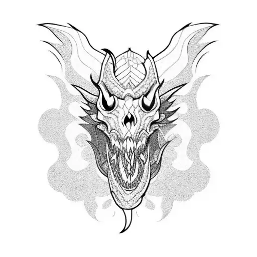 Dragon Skull Breathing Fire