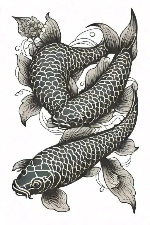 Koi Fish Swimming Together