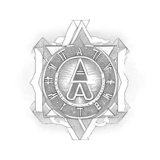 An A And T In The Style Of The Appalachia Trail Symbol With 14 Sections For The 14 States