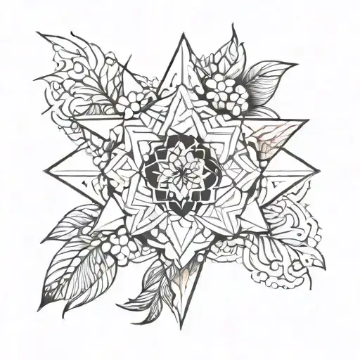 Half Floral Half Mandala