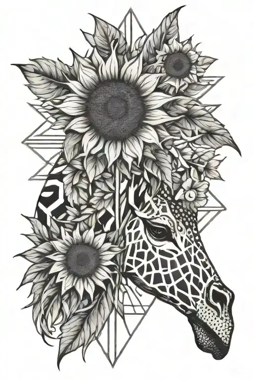 Sunflower Cross Giraffe