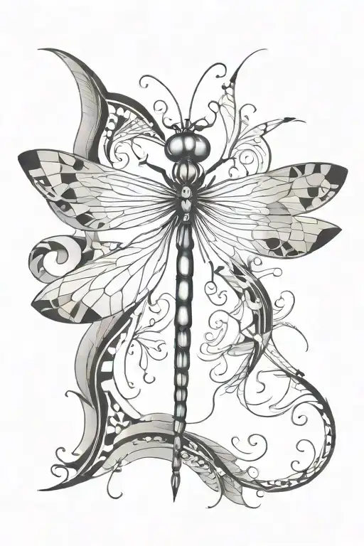Dragonfly With Designs Integrated