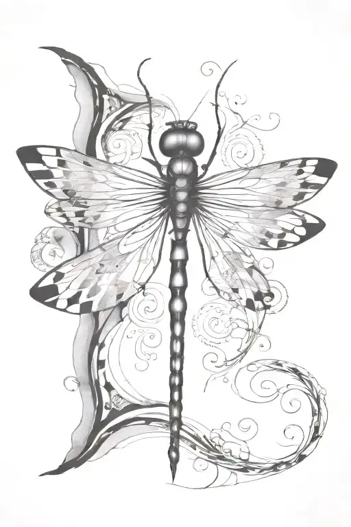 Dragonfly With Designs Integrated