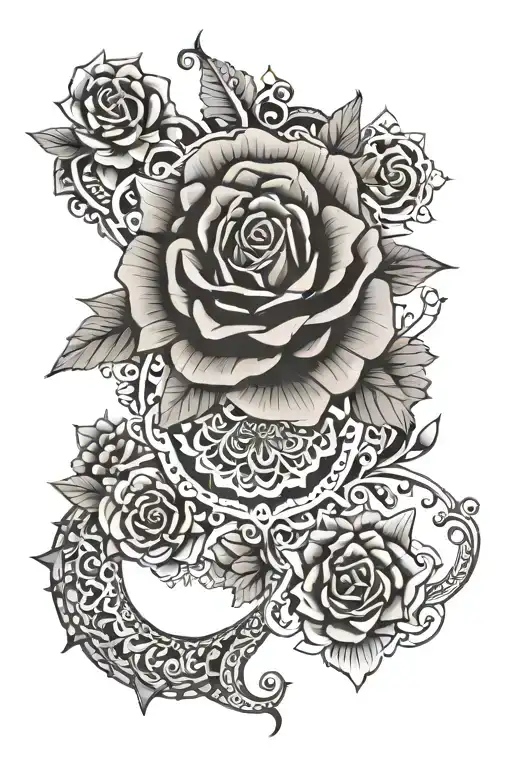 Map Of Mexico And Rose Mandala