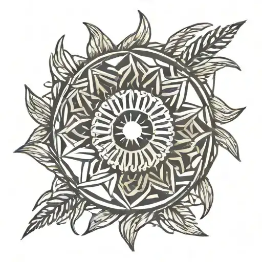 A Sun Made Out Of Woven Wheat Into A Circle