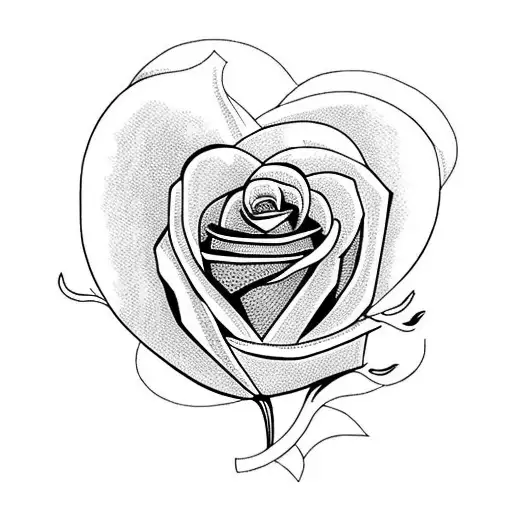 Heart With A Rose Growing Out Of It