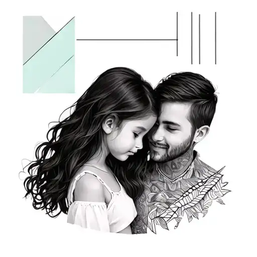 Twin Daughters And Dad