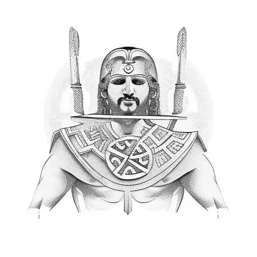 Greek Warrior With The Letter A