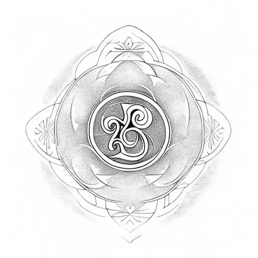 Om Symbol Surrounded By A Triquetra