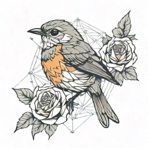 Robin With Rose