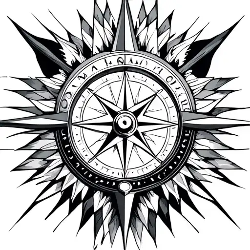 Compass And Next To The Floor Of The Muzzle Of The Lion