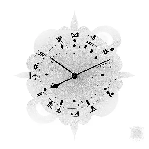 Two Hands With A Clock In Between And Different Shades If Colors As Background