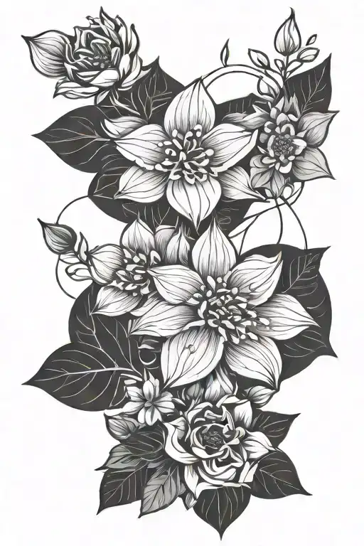 Birth Month Flowers Intertwined