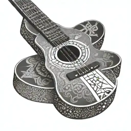Geometric Dotwork Acoustic Guitar