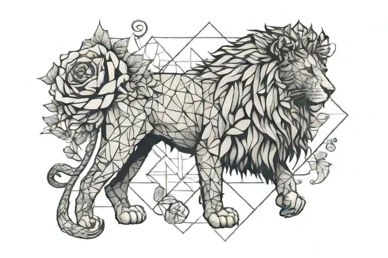 Lion And Flower Sleeve