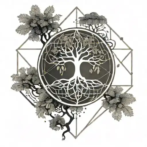 Earth Symbol With A Tree