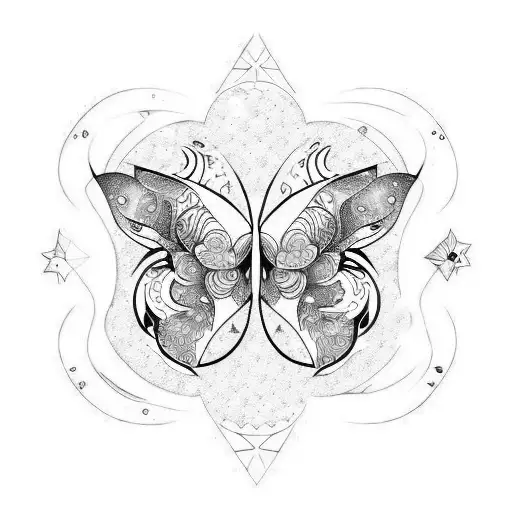 Moon Aquarius Butterfly