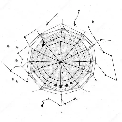 A Tent Under A Starry Sky With A Constellation Shaped Like A Music Note