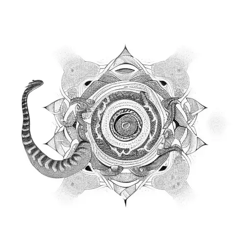 Snake Ouroboros Inside A Mandala