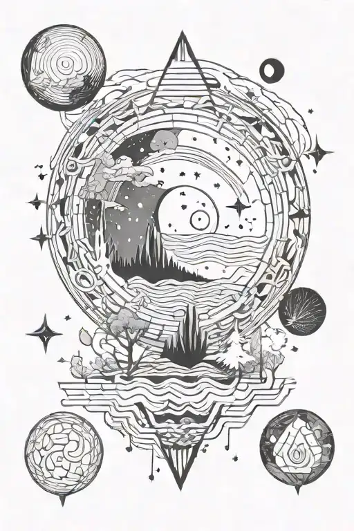 Moon Forest Sky Water