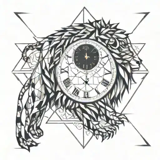 Clock And Lion Face