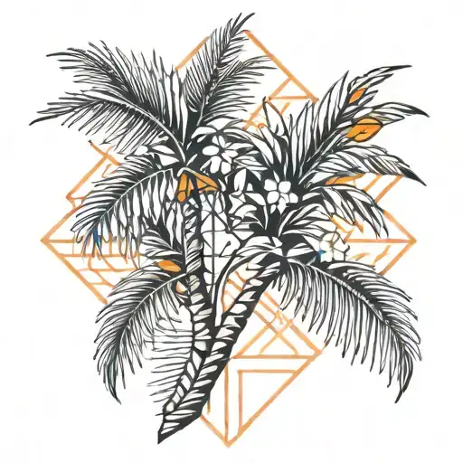 Palm Tree With Orange Blossom