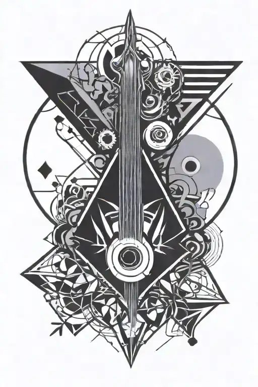 Rock N Roll Symbol Combined Tattoo