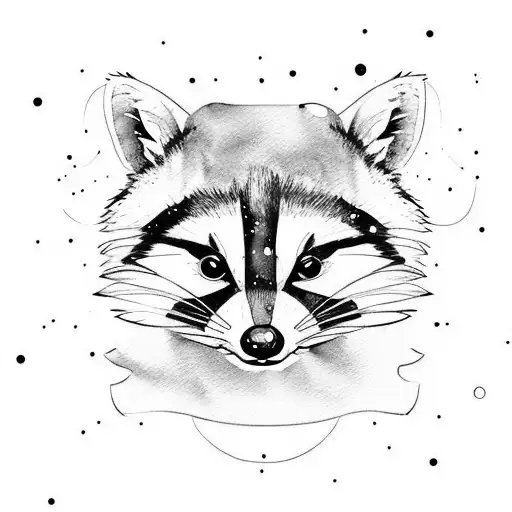 Raccoon Universe Lines Watercolor