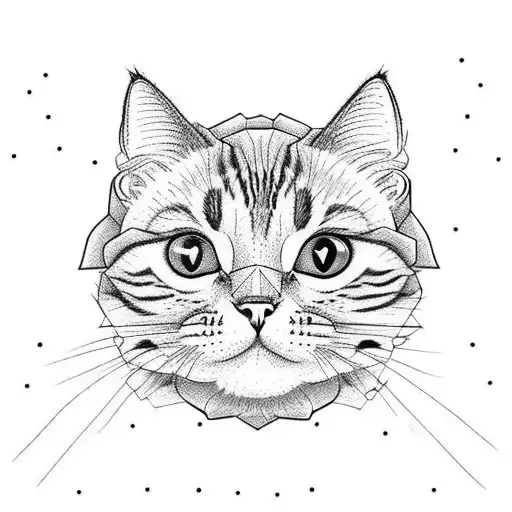 Cute Cat And Flowers