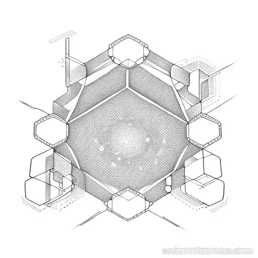 Space In Hexagons With Floral Ornament