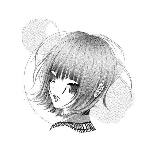 Black Hair Japanese Girl With Bob Cut