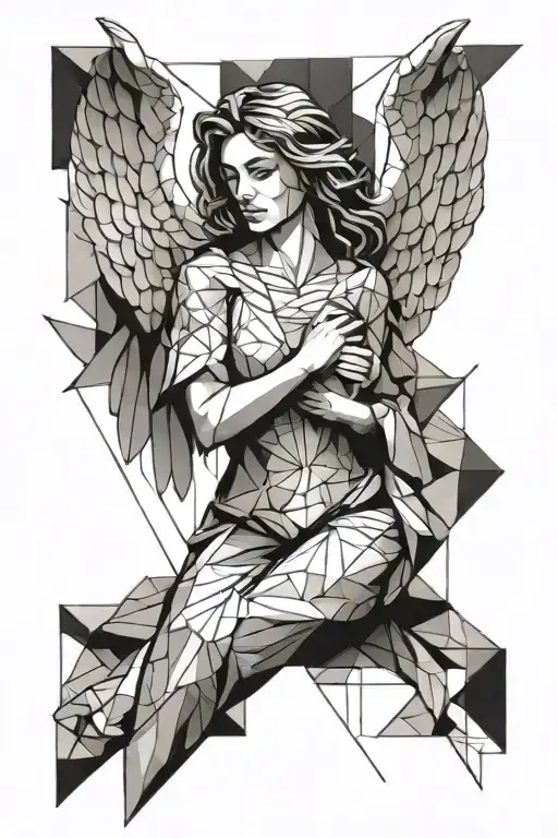 Drawed Angel With Wings