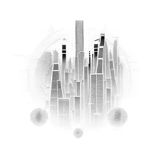 A Futuristic Cityscape With Neon Lights And Soundwaves Representing Techno Music