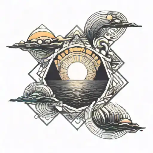 Sunset And Sea Or Ocean Scene