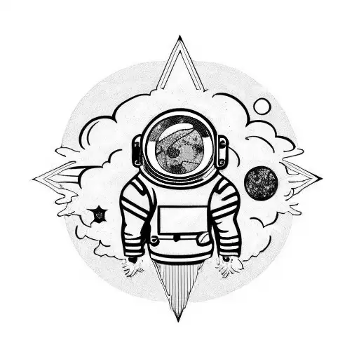 A Punk-inspired Astronaut Floating In Space